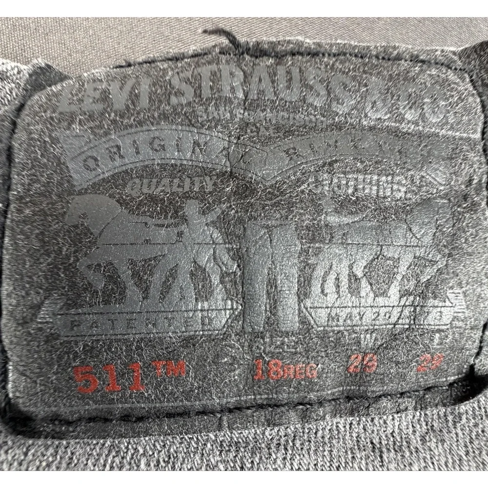 Levi's 511 Slim Fit Jeans Mens 29x29 Gray Stretch Denim Pants Cotton Blend